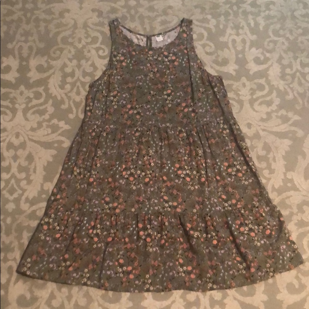 Old Navy green floral dress